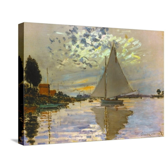 Art.com Monet: Sailboat Stretched Canvas Print Wall Art by Claude Monet, 24" x 18"