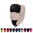 thumbnail image 7 of Xfvqtps Men and Women Trapper Hat with Mask Buckle Fleece Lining Solid Color Thickened Windproof Coldproof Warm Winter Hat Yellow, 7 of 7