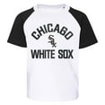 thumbnail image 2 of Toddler White/Heather Gray Chicago White Sox Two-Piece Groundout Baller Raglan T-Shirt & Shorts Set, 2 of 3