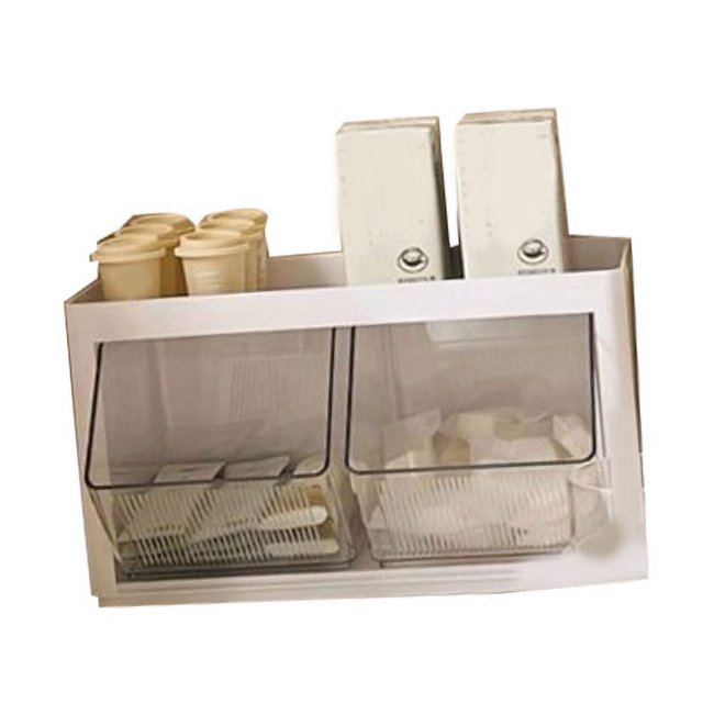 Coffee Holder, Durable Tea Bag Storage Rack Wall Mounted for Home Yellow,White