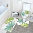 thumbnail image 4 of 4Pcs Shower Curtain Sets, Yellow and Grey Watercolor Flowers Bathroom Decor Set with Rugs and Accessories, Bathroom Decor Sets, 72 X 72 Inches, 4 of 5