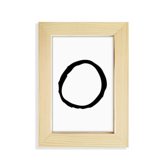Alfabeto griego omicorn negro silueta Escritorio de madera Arte Pintura 5x7 pulgadas marco de foto foto
