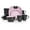 Shiny Pink, variant on Stoneware Square 16pc Dinnerware Set, Inside Shiny Rose + Outside Matte Black