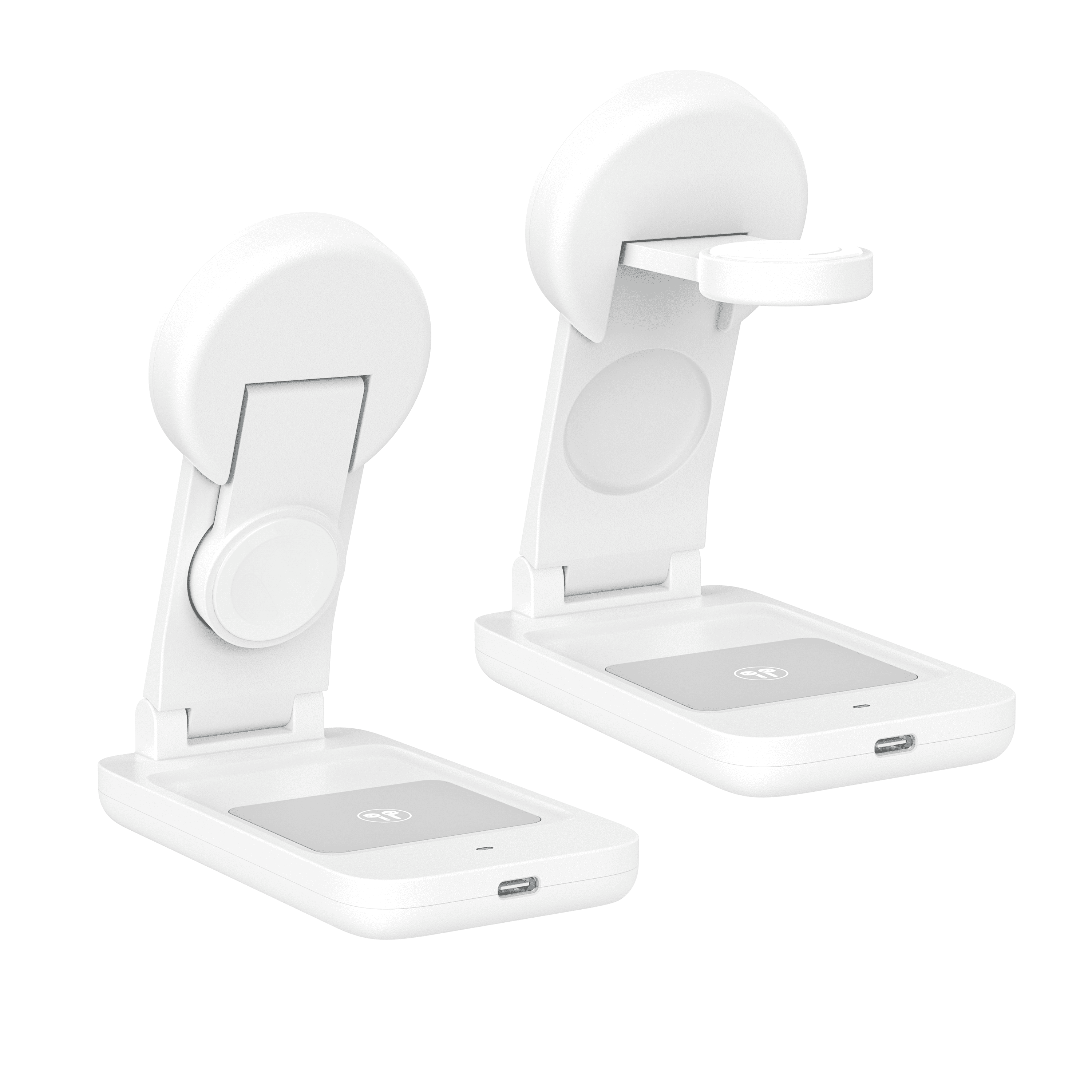 onn 3-in-1 Qi2 Certified Wireless Charging Stand – Foldable Design with Wall Adapter & Cable – Compatible with iPhone 17/16/15/14/13/12, Samsung Galaxy S23/S22, Pixel, AirPods & Apple Watch – White