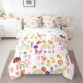 thumbnail image 2 of Homewish Colorful Boho Rainbow 7-Piece Bedding Comforter Set,Bohemain Snail Ladybug King Bedding Sets,Rustic Flower Floral Bed Sheets For Teens,Luxury Bedroom Decor Reversible, 2 of 8