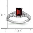thumbnail image 3 of Primal Gold 14 Karat White Gold 7x5mm Emerald Cut Garnet and AAA Diamond Ring, 3 of 7