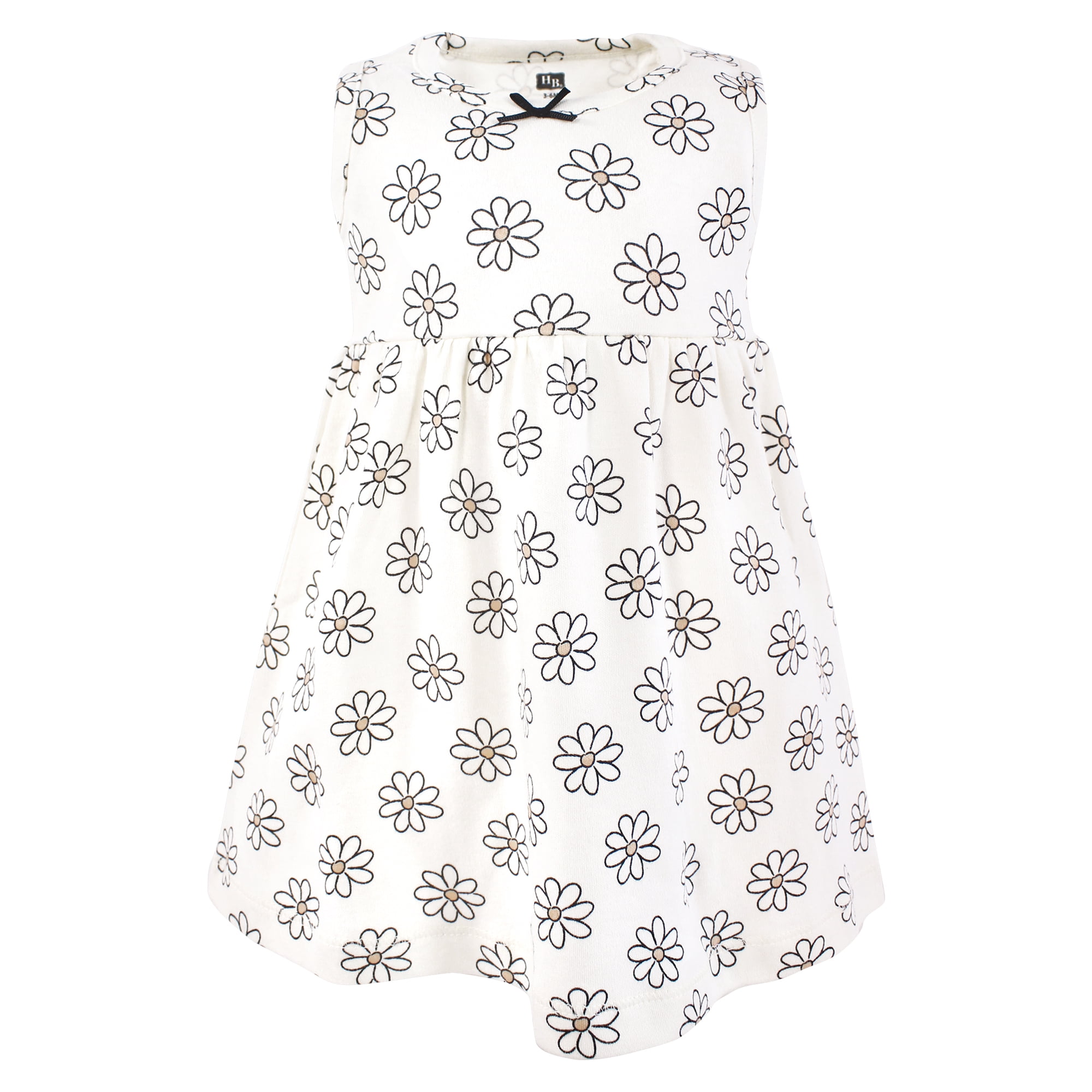 Hudson Baby Infant and Toddler Girls Cotton Dress and Cardigan Set, Neutral Daisy, 5T