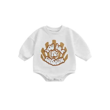 

Baby Fall Romper Long Sleeve Sun/Letter/Rainbow Print Bodysuit