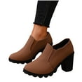 thumbnail image 6 of Miluxas Women's Dress Shoes - Low, Comfortable Heeled Loafers with Chunky Block for Work, Casual and office Business Khaki 9.5(43), 6 of 9