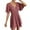 Red, variant on Women Dress Short Sleeve Solid Color V Neck High Waist A Line Summer Short Dress