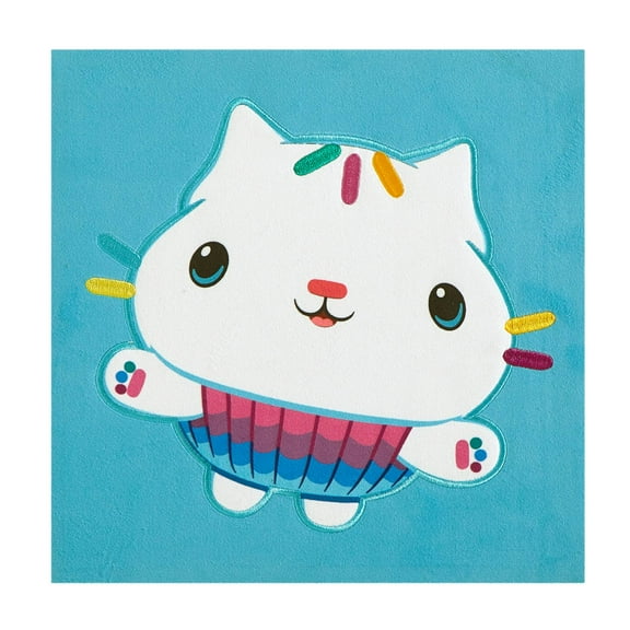Dreamworks Gabby's Dollhouse Soft Plush Textured Wall Art for Kids, 12 x 12 Inches, Cakey Cat Design