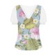 thumbnail image 2 of Gibobby Camiseta de Manga Corta con Cuello en V Top manga corta con cuello en V encaje informal con estampado moda para mujer(Azul celeste,XL), 2 of 4