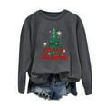 Christmas Sweatshirts for Women Crew Neck Long Sleeve Casual Slit