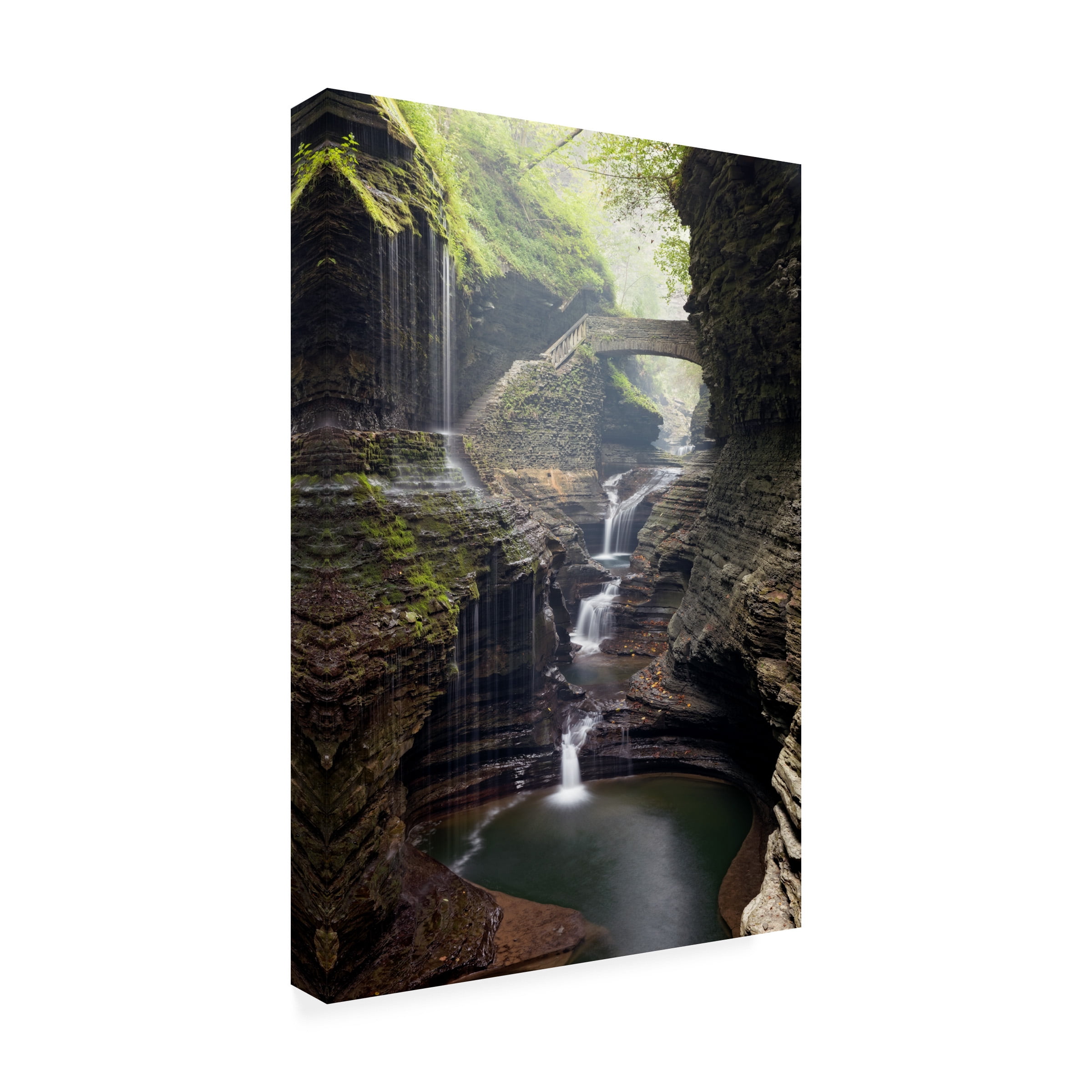Trademark Fine Art Mike Jones Photo Watkins Glen Rainbow Bridge Canvas Wall Art - 22x32