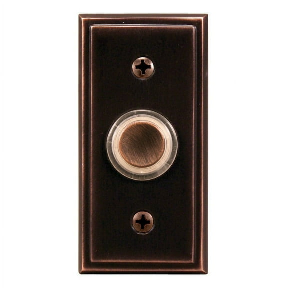 Heath Zenith SL-602-02 Wired Push Button with Oil Rubbed Bronze Finish, Metal, Each