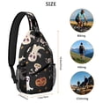 thumbnail image 5 of Sling Backpack,Playful Halloween Ghosts Pattern Sling Bag with Water Bottle Holder,Waterproof Sling Bag for Men/Women with Headphone Jack for Hiking,Travel, 5 of 6