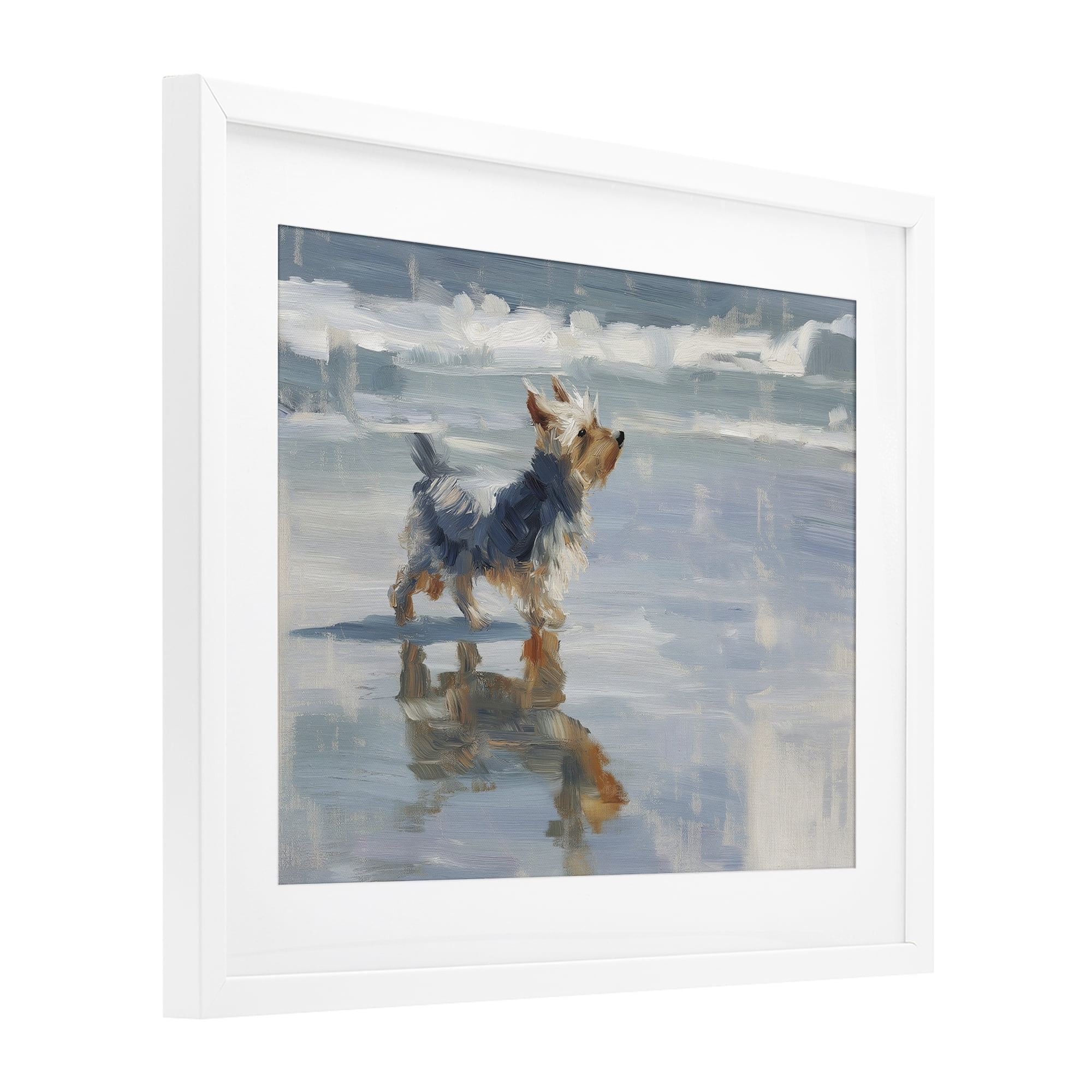 Stupell Industries Yorkie's Quiet Moment White Framed Print Under Glass, design by Svetlana Aleynikova