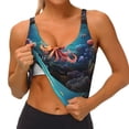 thumbnail image 3 of Balery Underwater Plant Octopus Pattern Racerback Sports Bras for Women - Padded Seamless High Impact Support for Yoga Gym Workout Fitness-Medium, 3 of 8