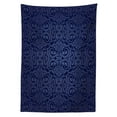 thumbnail image 3 of Ambesonne Antique Tablecloth Rectangular Table Cover, Blue Floral Old Design, 60"x90", Dark Blue, 3 of 4