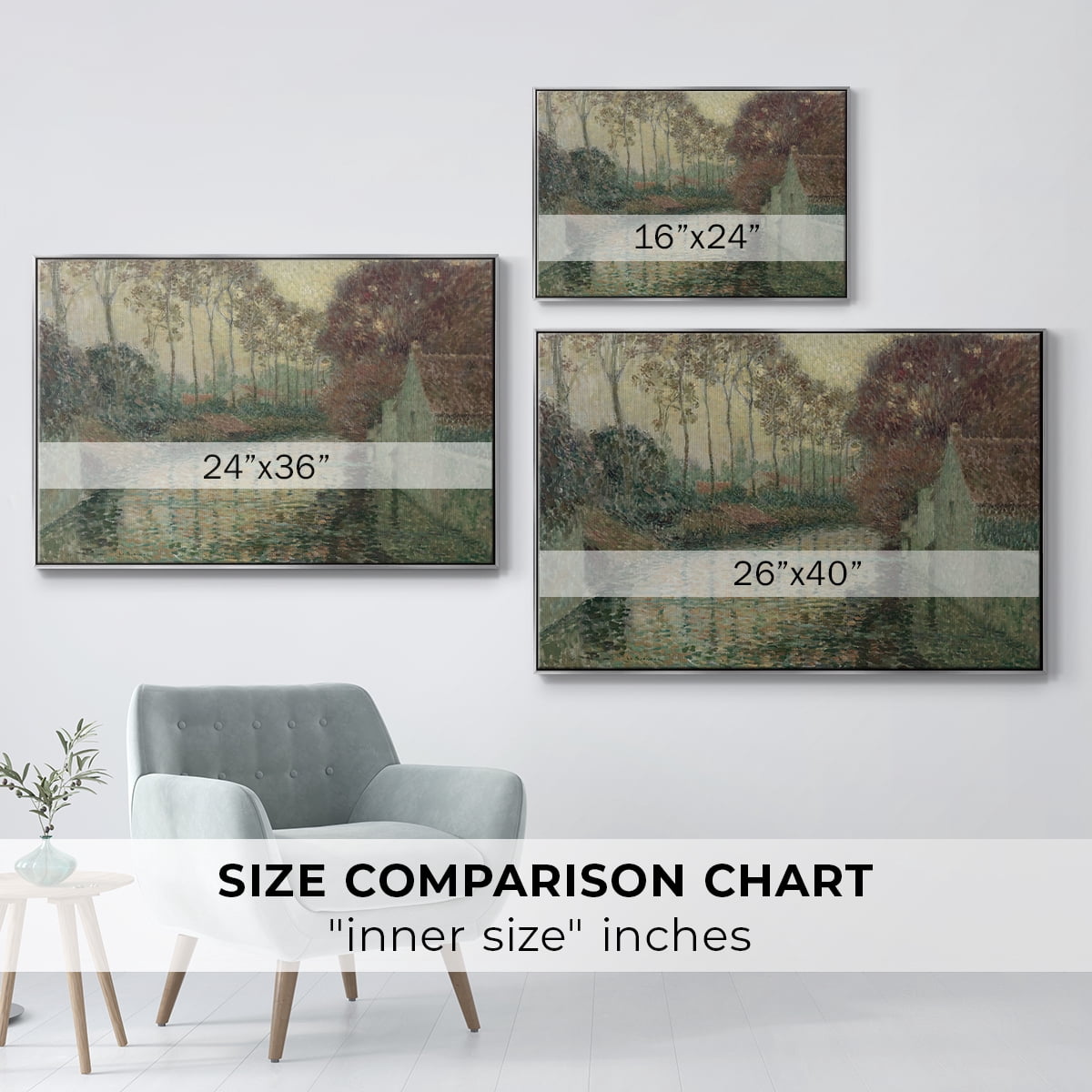 Vintage Landscape-CCCXXV By Wexford Home Framed in Silver Wood Gallery Wrapped Canvas 25 in. x 37 in.