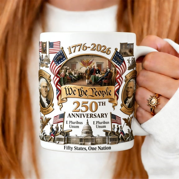 250 Years of Freedom Coffee Mug 1776–2026 USA 250th Anniversary Mug 12oz Patriotic Cup, Independence Day July 4th Gift for Veterans Dad Husband American Pride