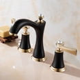 thumbnail image 3 of Lishi Black Gold Titanium Split Bathroom Cabinet Copper Basin Faucet, 3 of 9