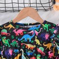thumbnail image 5 of Utlike Girls Dresses A Line Princess Dress Comfy Ruffle Sleeve Dinosaur Skirt Relaxing Fit Sundress For Girl Size 5 Years-6 Years, 5 of 8