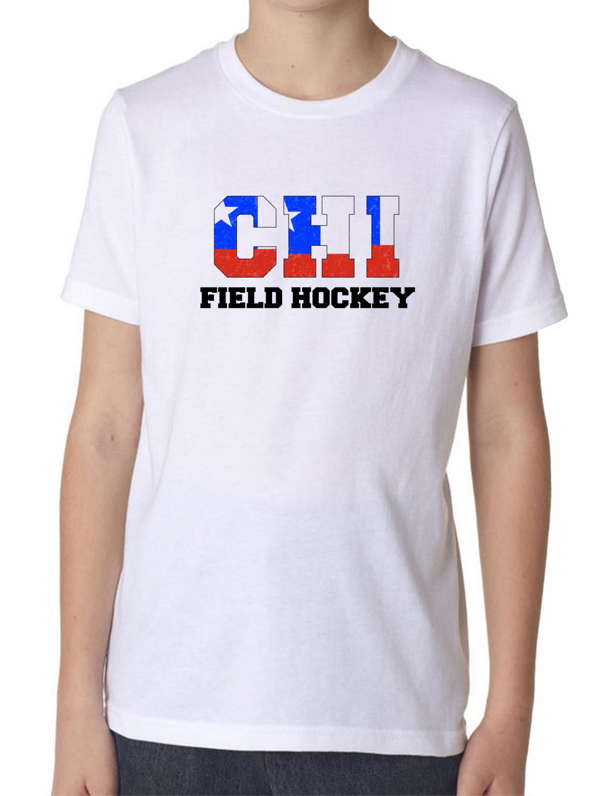 Chile Field Hockey Olympic Games Rio Flag Boy's Cotton Youth T-Shirt by Hollywood Thread