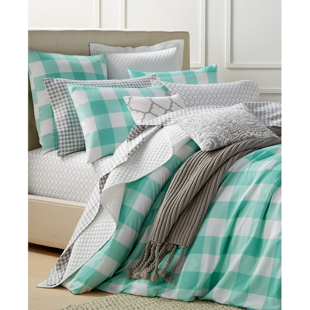 Charter Club Damask Designs Gingham Teal King Duvet Set Walmart