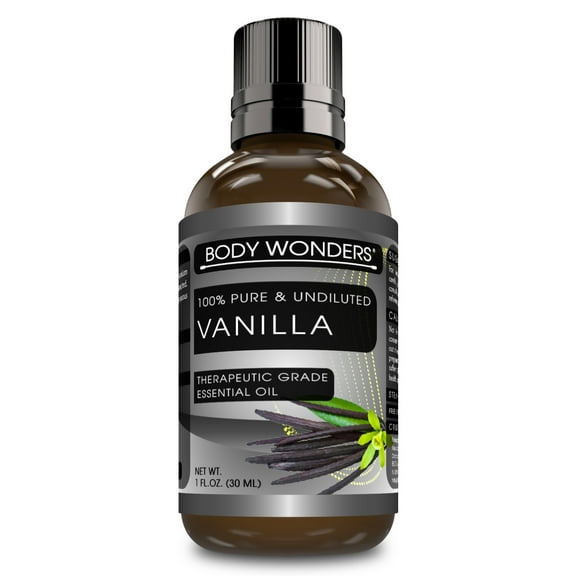 Body Wonders 100% Pure Vanilla Essential Oil - 1 Fl oz, Therapeutic Grade Oil - Ideal for Aromatherapy | Made in USA
