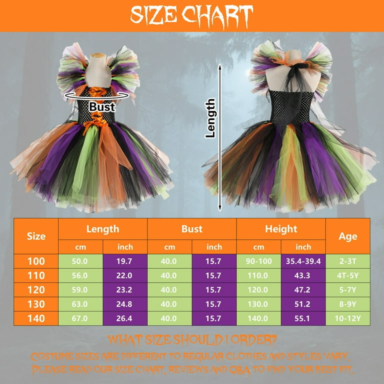Halloween Cosplay | Rainbow Witch Costume Kids
