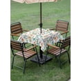 thumbnail image 3 of Outdoor Tablecloth with Umbrella Hole and Zipper, Teal Orange Eucalyptus Square Table Cloth 54x54 Inch Waterproof Tablecloth, Weeping Botanical Leaves Picnic Table Cover for Patio Camping, 3 of 7