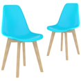 thumbnail image 1 of vidaXL Chaises de Salle à Manger 2 Pcs Plastique Bleu, 1 of 5
