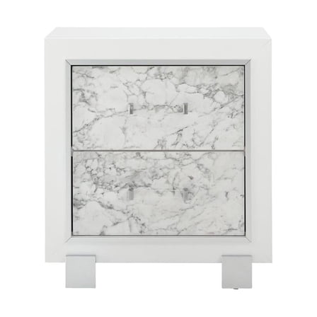 Global Furniture Santorini-Metallic White-Ns, Nightstand