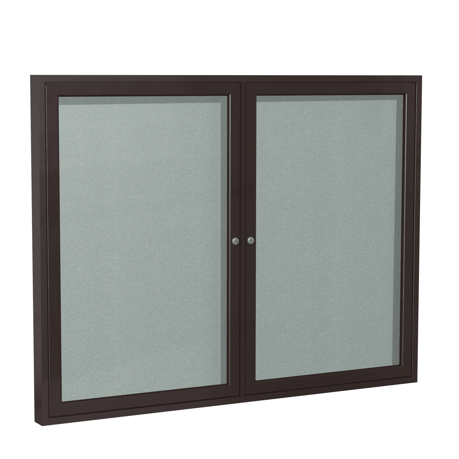PB23648VX193 Ghent 2 Door Enclosed Vinyl Bulletin Board with Bronze
