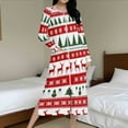 thumbnail image 5 of Christmas Zip Robe for Women Fleece Nightgown Long Sleeve Reindeer Print Flannel Sleepwear Warm Winter Loungewear, 5 of 8