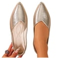 thumbnail image 6 of Women's Pointed Toe Glitter Flats, Plus Size Comfortable Slip On Casual Loafers, 6 of 10