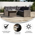 thumbnail image 5 of Flash Furniture Huck Indoor/Outdoor Conversation Set with Sofa and Dining Table Gray (LTSSET02023GY), 5 of 13
