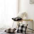 thumbnail image 3 of DizeyBoyo Halloween Pack of 2 Farmhouse Buffalo Check Plaids Linen Throw Pillow Covers Soft Soild Decorative Home Decor Outdoor Cushion Case for Sofa Bedroom 18 x 18 Inch, Black and White, 3 of 5