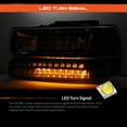 thumbnail image 7 of AKKON - For Black Bezel 99-02 Chevy Silverado Headlights Replacement + LED Bumper Signal Lights 4pcs Set, 7 of 7