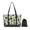 thumbnail image 7 of FORMRS Canvas Laptop Tote Bag for Women with 15.6" Computer Compartments Shoulder Handbag, Green Geometric, 7 of 7