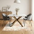 thumbnail image 3 of ODIKA 5'x7' Ultra-Soft Area Rug, Vintage Medallion Neutral Faded Scrollwork Traditional Design None Washable, Bare feet friendly, Silk-Touch for Bedroom Home office, 3 of 7