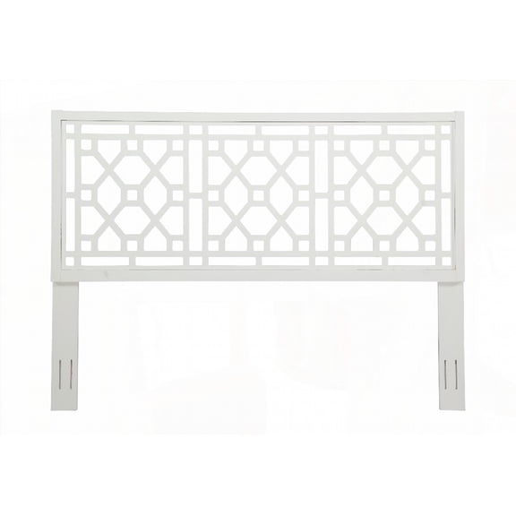 Tabor Chippendale White Headboard - King | Classic Reimagined, Durable Poplar Wood