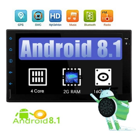 In Dash 7 inch Full Touch Car Tablet Android 8.1 Car Stereo Automotive Video Audio Playing GPS Navigation Bluetooth System Supported Wifi Steering Wheel Control Mirror Link USB/SD/1080P/Dual