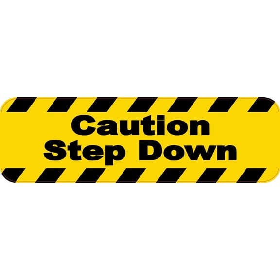 10in x 3in Caution Step Down Sticker