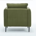 thumbnail image 5 of Accent Chair for Living Room, Velvet Comfy Single Sofa Chair Mid-Century Modern Armchair with 1 Pillow and Metal Legs for Bedroom Office Reading,Green, 5 of 5