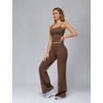 thumbnail image 5 of IDOPIP Womens Workout Sets 2 Piece Spaghetti Straps Square Neck Crop Top Straight Butt-lifting Leg Yoga Pants Pilates Outfits, 5 of 6