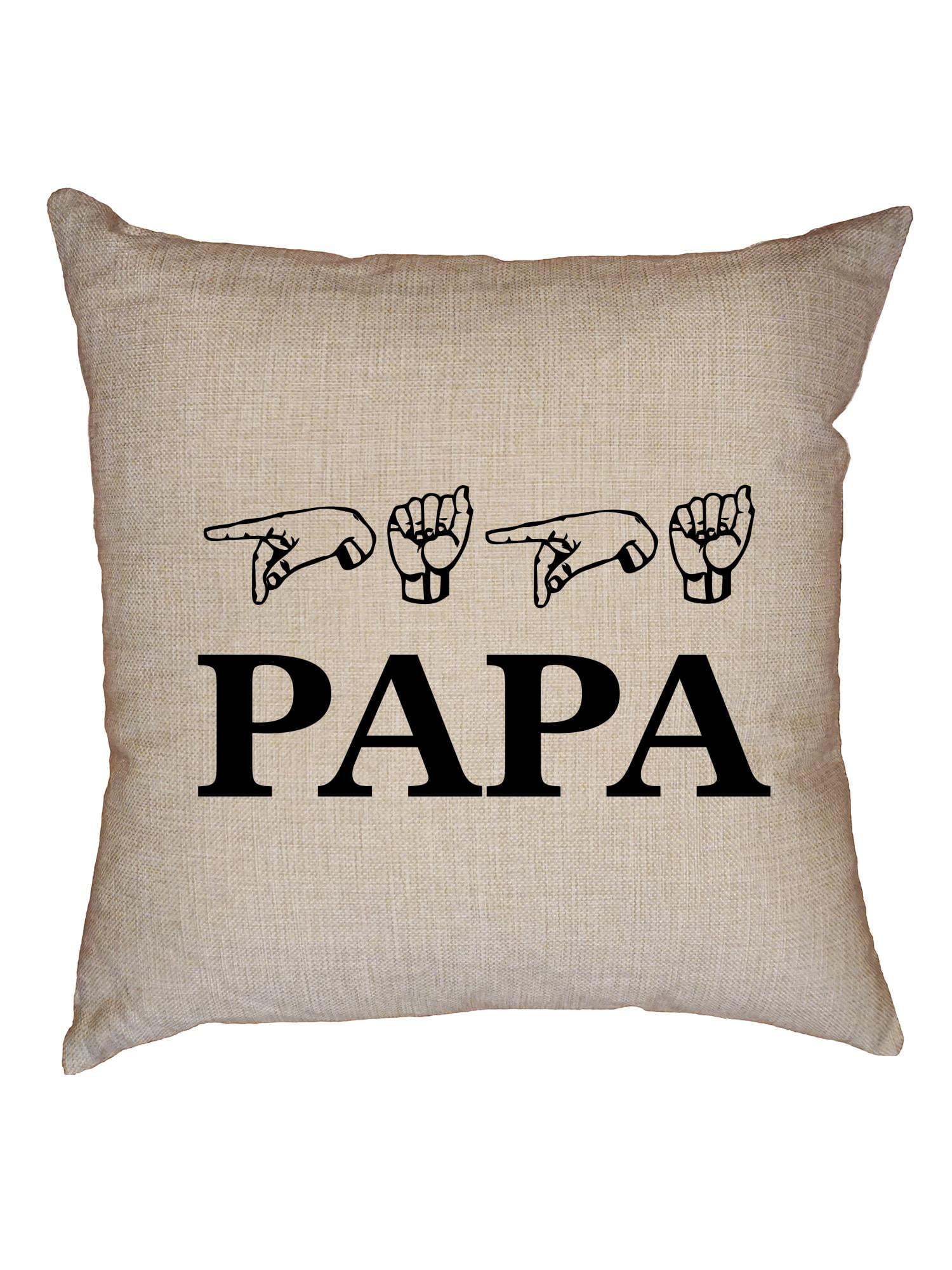 Papa Sign Language Hands Father ASL Decorative Linen Throw
