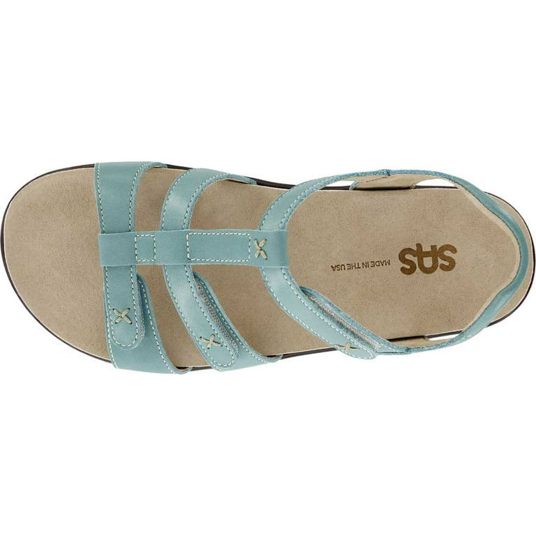 Women s SAS Sorrento Adjustable Strap Sandal Linen Leather 5 M