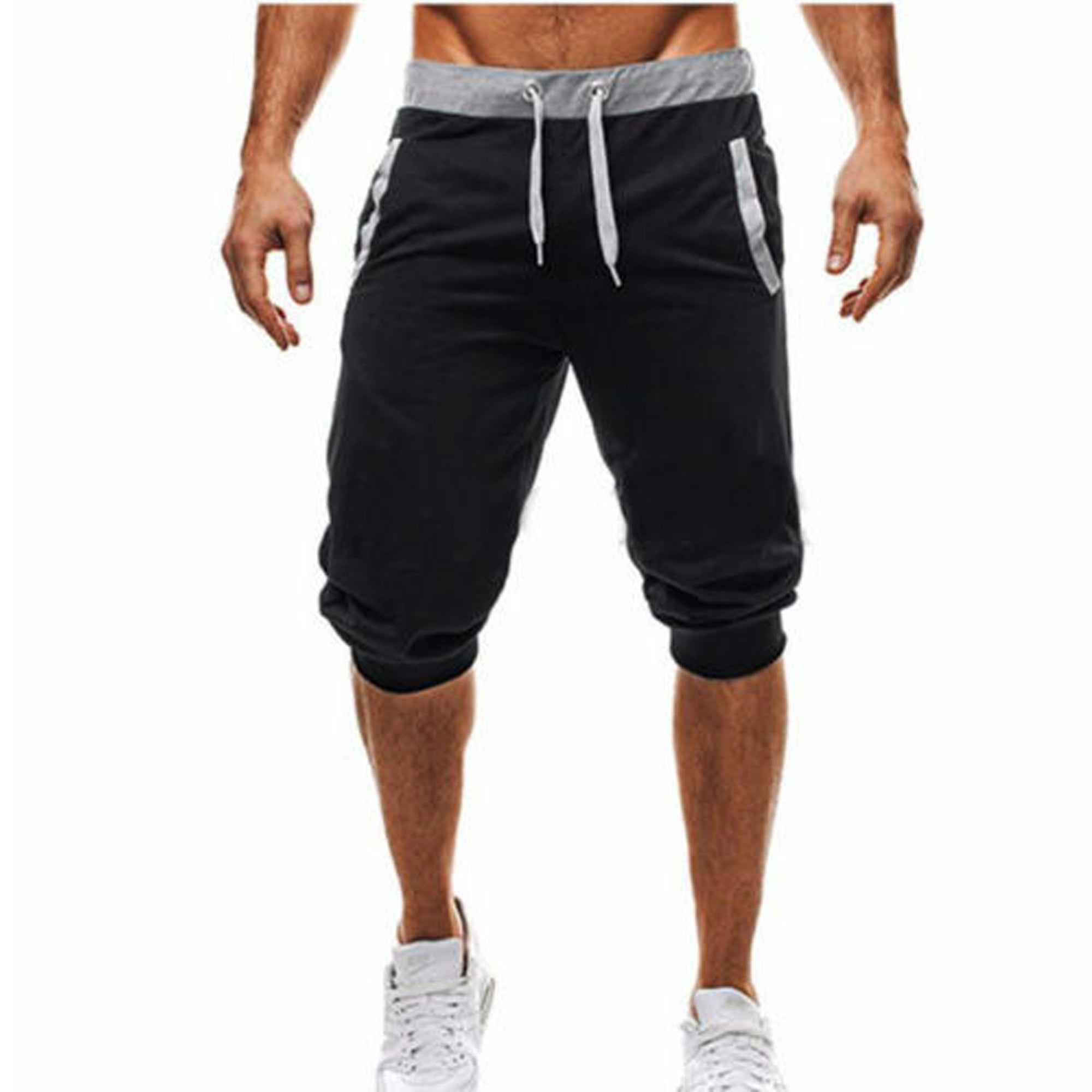 Men Sport 3/4 Pants Summer Slack Jogging Sweatpant Jogger Gym Shorts Trousers 